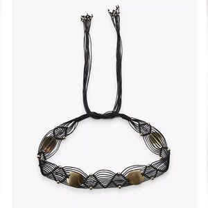 ZARA METAL PIECE CORD BELT NWT Size 32